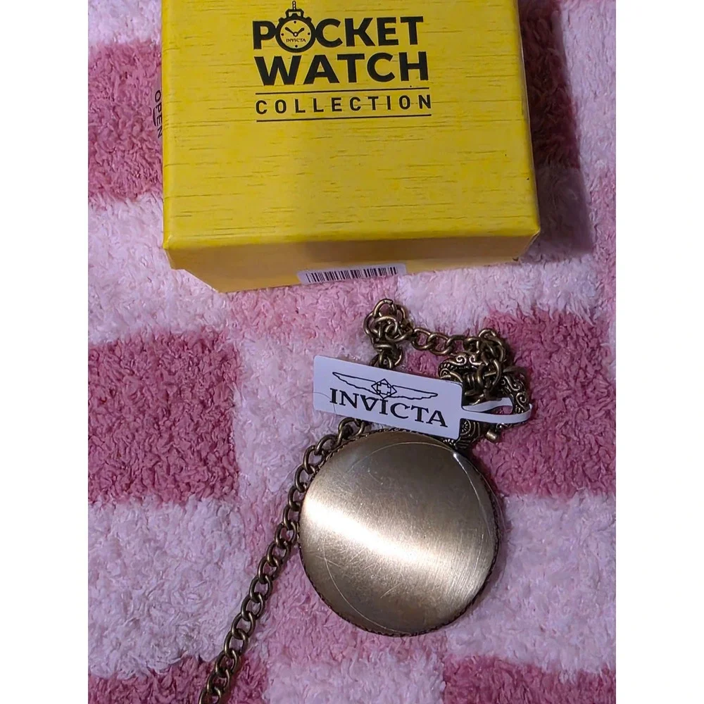 Invicta Pocket Watch Collection Antique Bronze Horse Hunter Case Equinox New